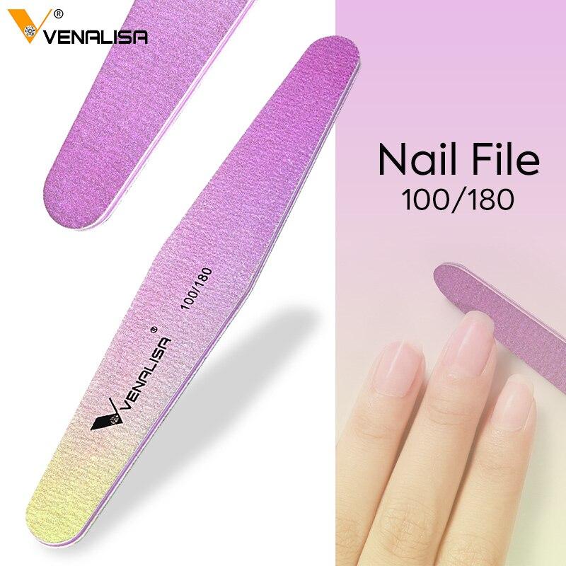 Venalisa Nail File 100/180 Nail Buffer 5 piece Nail Tool For Manicure Pedicure Gel Polish Cuticle Remover Nail Art Accessories|Nail Gel