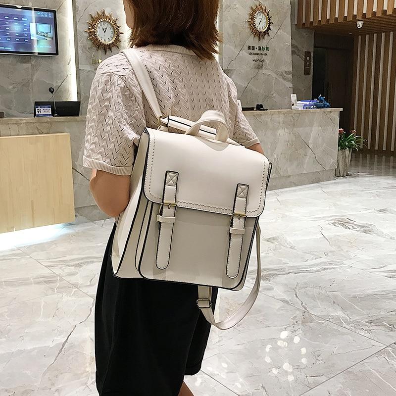 Vintage Backpack Female Pu Leather Bag Women's Backpack Fashion School Bag for Girls High Quality Leisure Shoulder Bag Sac A Dos