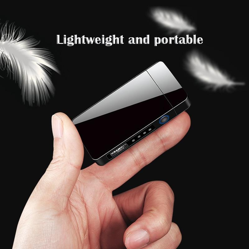 Windproof Dual Arc Lighter Plasma Flameless Rechargeable Electric Lighter for Cigarette Candle with LED Power Display|Cigarette Accessories