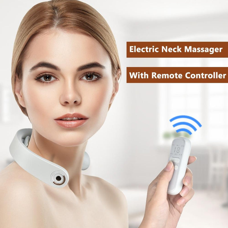 Wireless Cervical Traction Collar Pain Relief Massage Device Pulse Heating Neck Massager 3D Floating Electrode Pads Home Travel|Neck Massage Instrument