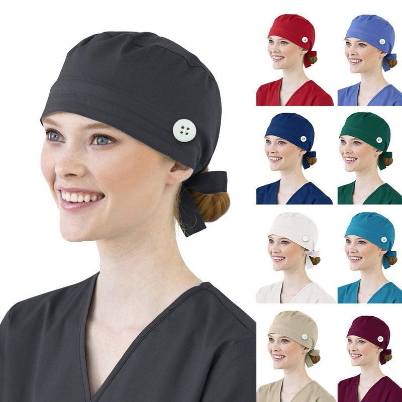 Women Cotton Bandage Adjustable Cap Sweatband Bouffant Hat Men gorros quirofano mujer nurse uniform Hat Accessories