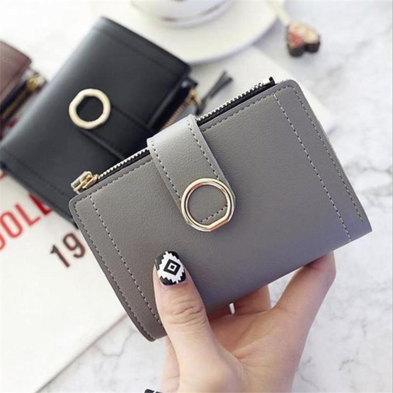 Women Wallets Small Pu Purse Ladies Card Holder Bags For Women Short Clutch Female Leather Purse Money Clip Purses Bolsa Brand|Wallets