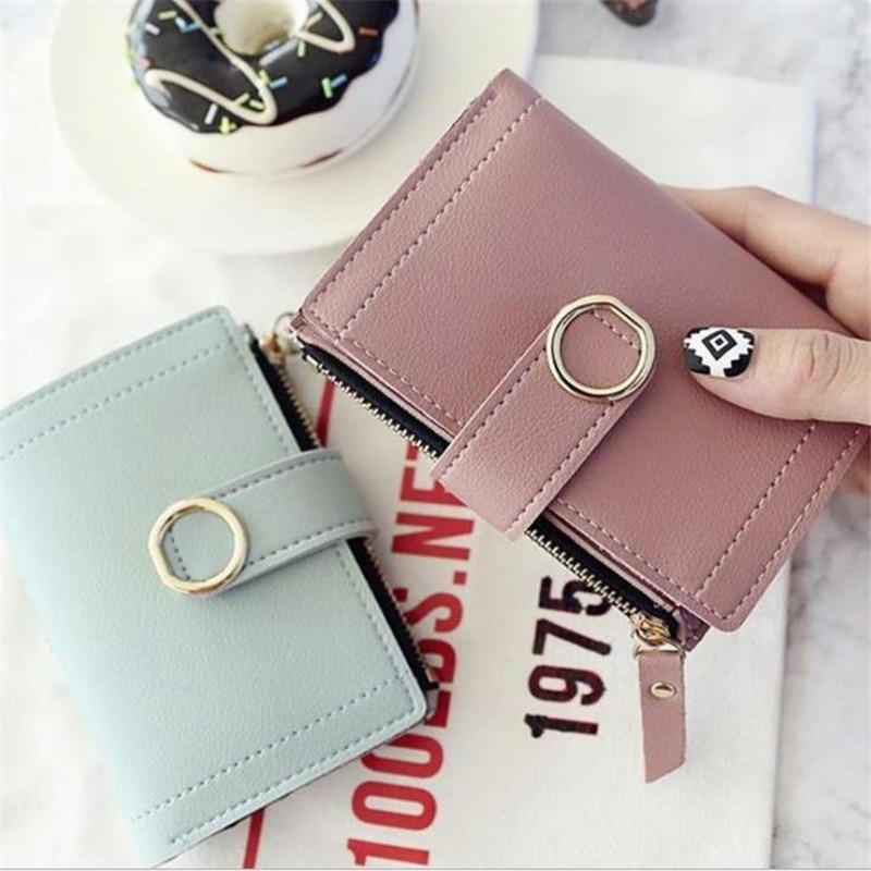 Women Wallets Small Pu Purse Ladies Card Holder Bags For Women Short Clutch Female Leather Purse Money Clip Purses Bolsa Brand|Wallets