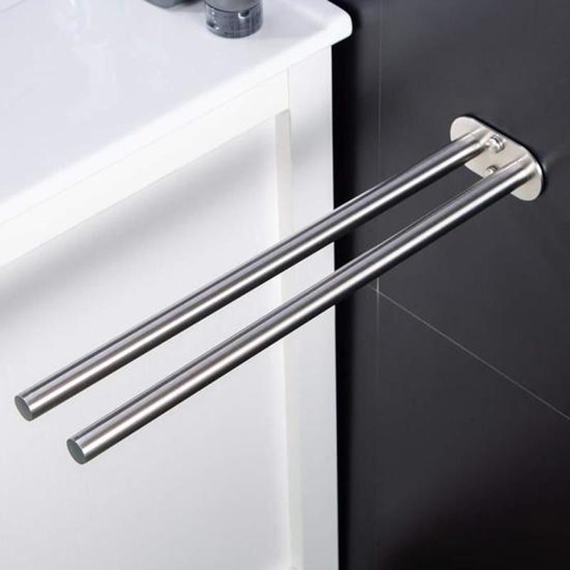 ZUNTO Double Arm Towel Holder 304 Stainless Steel Towel Bar Rail Wall Kitchen Hanger Shelf For Towels 2019 Bathroom Towel Rack|Towel Racks