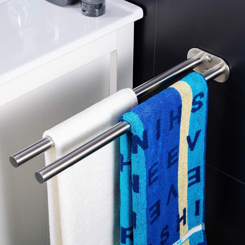 ZUNTO Double Arm Towel Holder 304 Stainless Steel Towel Bar Rail Wall Kitchen Hanger Shelf For Towels 2019 Bathroom Towel Rack|Towel Racks