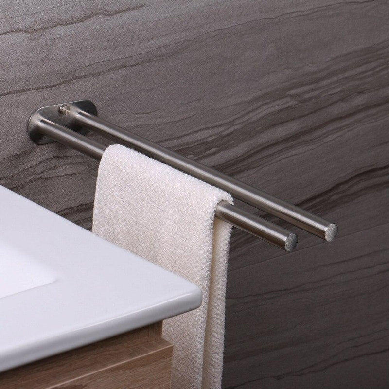 ZUNTO Double Arm Towel Holder 304 Stainless Steel Towel Bar Rail Wall Kitchen Hanger Shelf For Towels 2019 Bathroom Towel Rack|Towel Racks