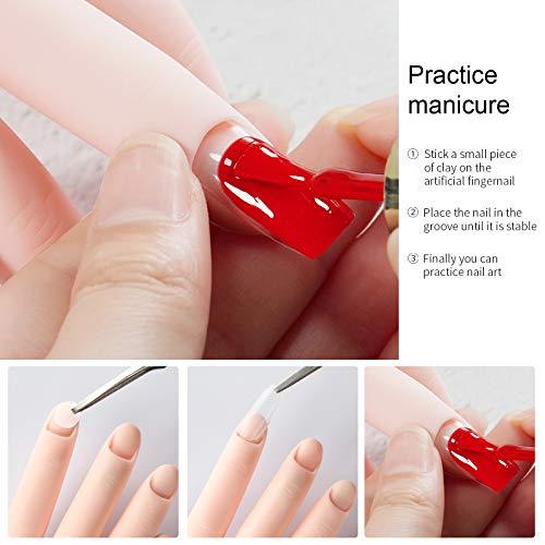 AORAEM Nail Trainning Practice Hand Flexible Soft Plastic Mannequin Hand Nail Art Trainer Manicure Practice Hand Tool