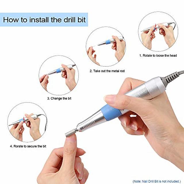 30000rpm electric nail drill pen nail drill handle handpiece dc connector for manicure pedicure machine accessory tool