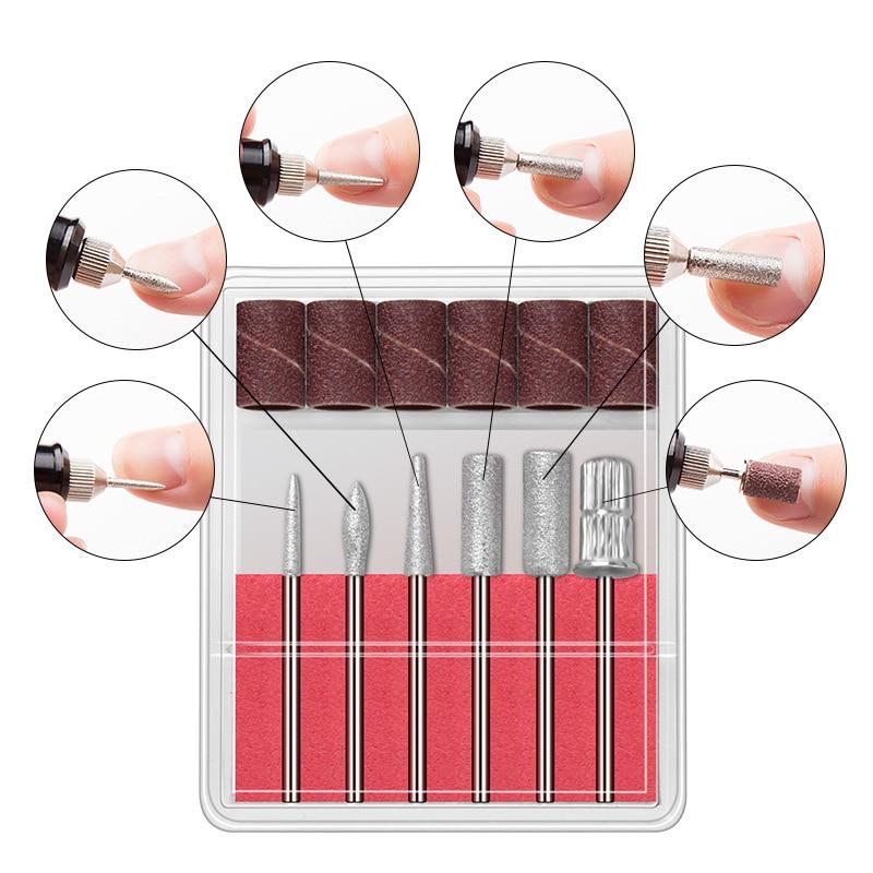 1set Professional Electric Nail Drill Machine Manicure Drill Pedicure Drill Machine Milling Cutters Set Salon Nail Drill Machine|Electric Manicure Drills