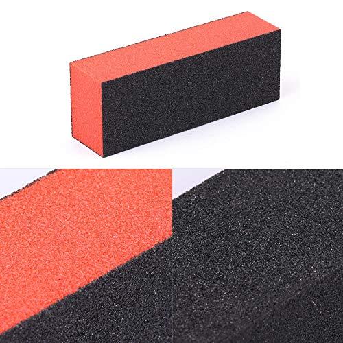 20 Pack Nail Polish Buffer Block Sanding Buffing Nail Files Pedicure Manicure Tool 80/80/120 Grit(Orange Black)