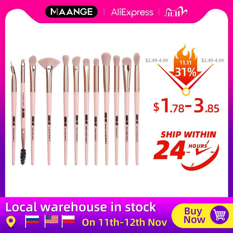 MAANGE Pro 3/5/12 pcs/lot Makeup Brushes Set Eye Shadow Blending Eyeliner Eyelash Eyebrow Brushes For Makeup New|Eye Shadow Applicator