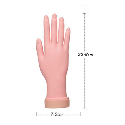 2 Pack Practice Nail Art Trainer Training Hand Tool Flexible Bendable Movable Fake Mannequin Right Hands Manicure Tool