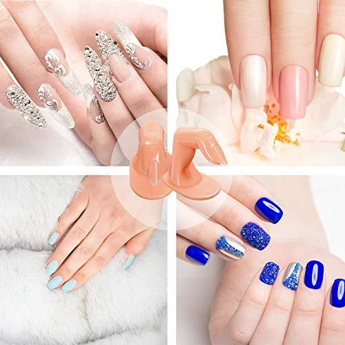 20 Pieces Practice Manicure Fingers with False Nails Training Fingers for Acrylic Gel Nail Art Hand Nail Art Training Display Decoration