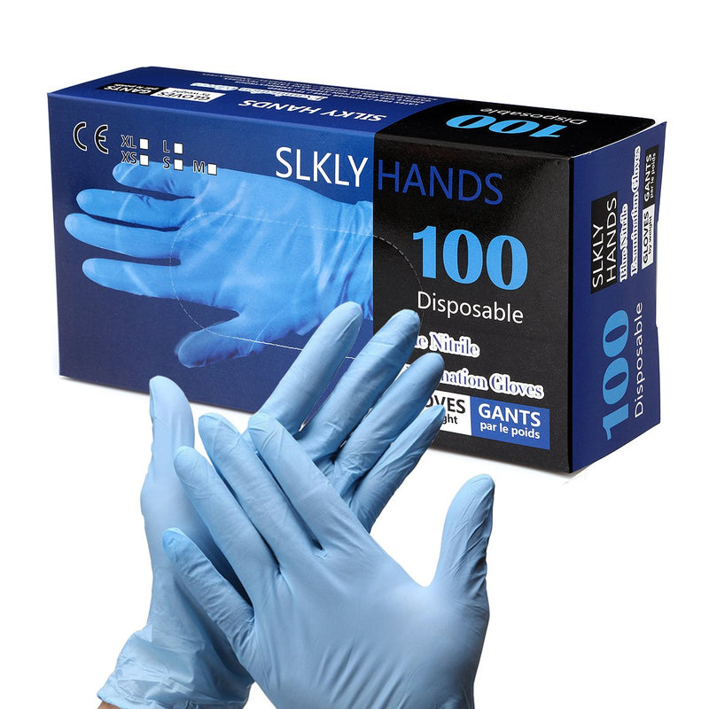 100pcs/box Disposable Nitrile Glove Safety Abrasion Resistance Antibacterial Protective Gloves