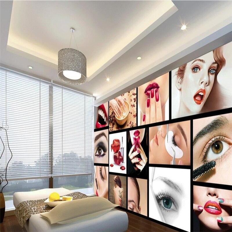 beibehang Europe and the United States fashion beauty salons semi permanent facial brow lip nail wall custom mural wallpaper|mural wallpaper|fashion wallpaperwallpaper fashion