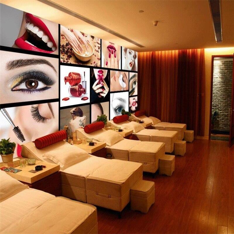 beibehang Europe and the United States fashion beauty salons semi permanent facial brow lip nail wall custom mural wallpaper|mural wallpaper|fashion wallpaperwallpaper fashion