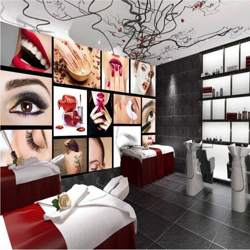 beibehang Europe and the United States fashion beauty salons semi permanent facial brow lip nail wall custom mural wallpaper|mural wallpaper|fashion wallpaperwallpaper fashion