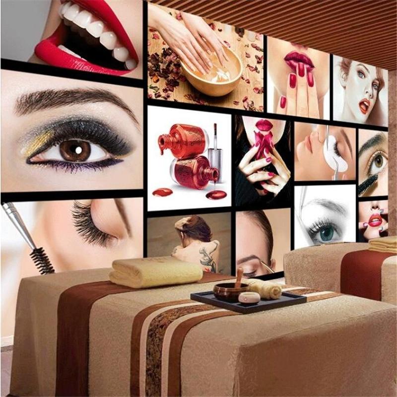 beibehang Europe and the United States fashion beauty salons semi permanent facial brow lip nail wall custom mural wallpaper|mural wallpaper|fashion wallpaperwallpaper fashion