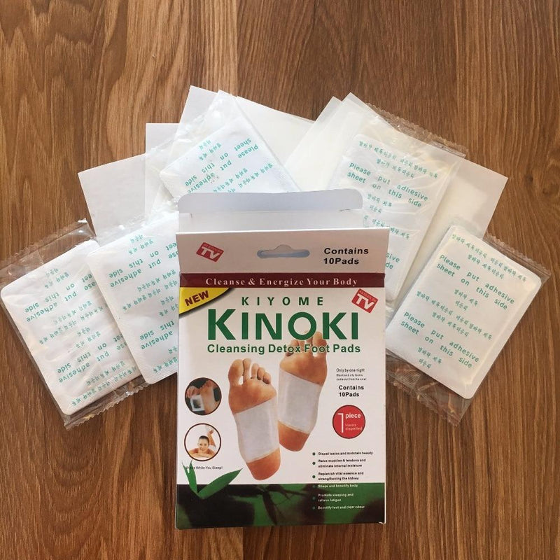 Kinoki 10pcs Pads+10pcs Kinoki Detox Foot Patches Pads Body Toxins Feet Slimming Cleansing HerbalAdhesive Hot Foot Massager|Foot Stick