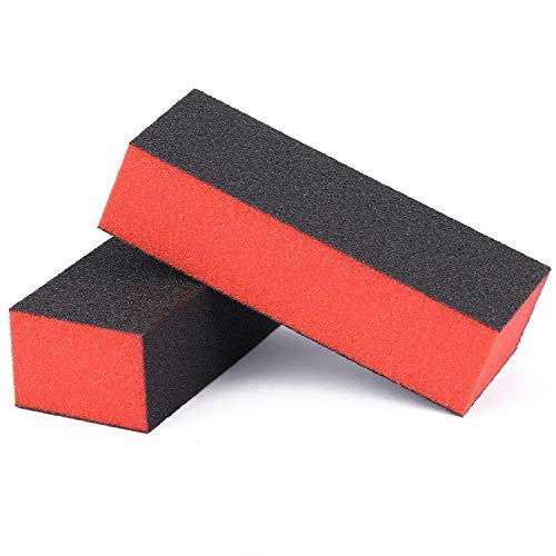 20 Pack Nail Polish Buffer Block Sanding Buffing Nail Files Pedicure Manicure Tool 80/80/120 Grit(Orange Black)