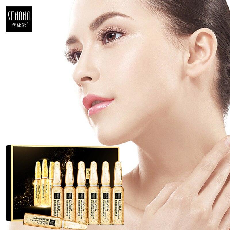 24K Gold Face Serum Skin Whitening Essence Hyaluronic Acid Nicotinamide Ampoule Anti Aging Acne Shrink Pores Hydration Skin Care|Serum