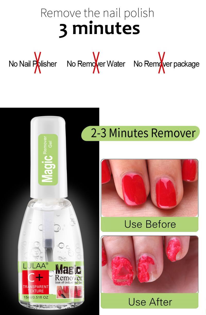 LULAA 15ML Nail Polish Burst Magic Gel Nail Polish Remover Soak Off Nail Cleaner IN 3 5 Minutes Does Not Hurt Nails TSLM1|Nail Polish Remover