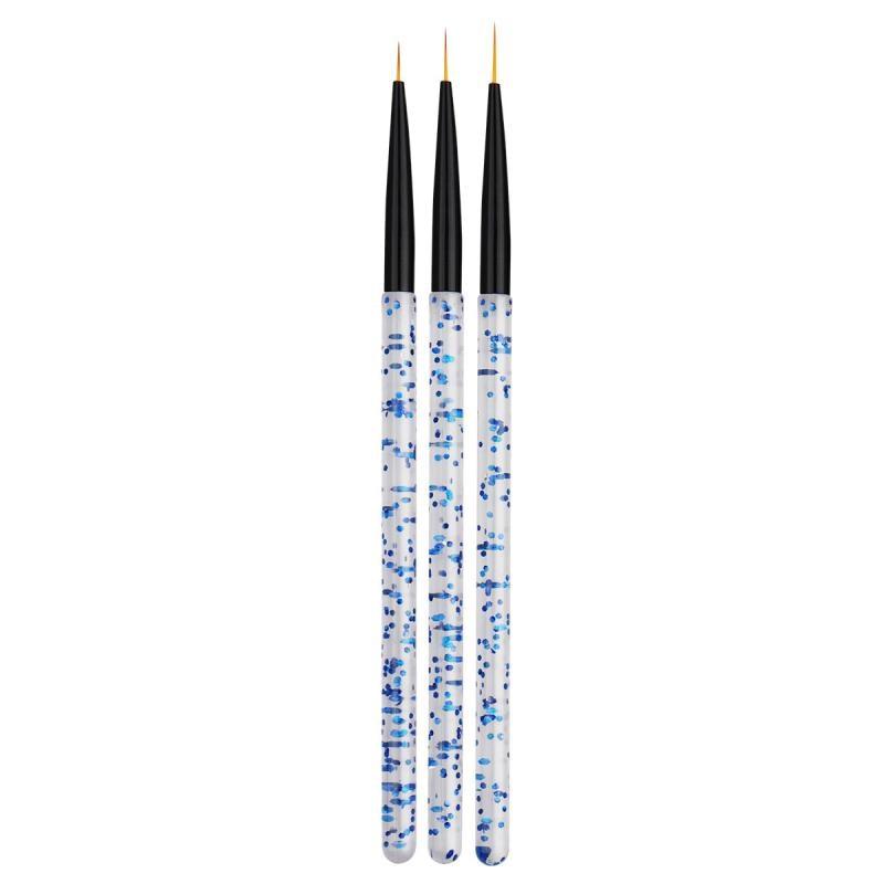 3pcs/set Nail Art Liner Painting Pen 3D Tips DIY Acrylic UV Gel Brushes Drawing Flower Line Grid French Design Manicure Tools|Nail Brushes