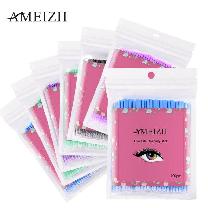 100pcs Hygienic Graft Eyelash Tooth Applicators Microbrush Multi function 7 Style Disposable Cotton Stick Swabs Makeup Tools|Cotton Swabs