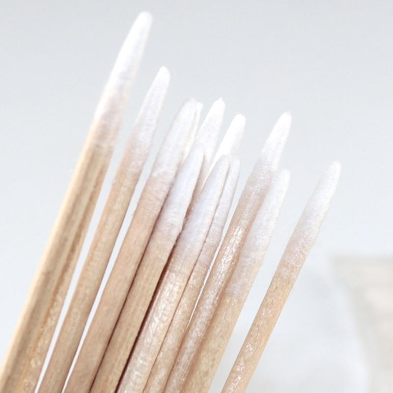 300pcs/bag Cotton Buds Swabs 7cm Long Wooden Handle Tattoo Makeup Microblade Cotton Swab Sticks Makeup Cotton Swabs|Cotton Swabs