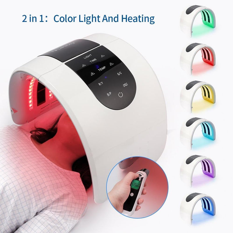 2 IN 1 Foldable 7 Color LED Photon 30 60℃ Heating Threapy Face&Body Mask Machine Salon Home Use Skin Rejuvenation Acne Skin Care|LED Skin Rejuvenation Machine