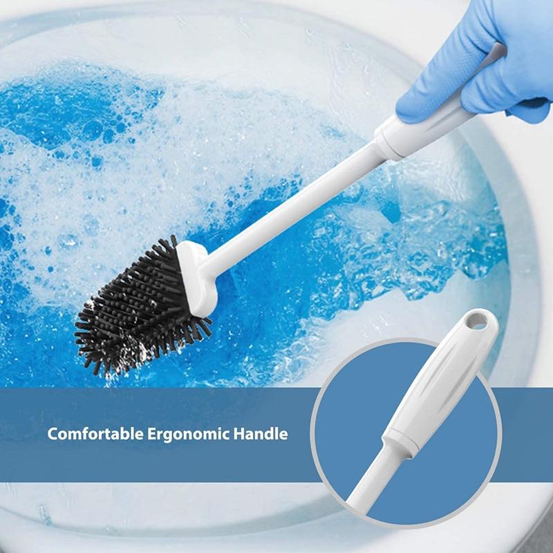 Silicone Toilet Brush Silicone Flex Toilet Brush With Holder Wash Brushes Wall mounted Bathroom Toilet Cleaner Dropshipping|Cleaning Brushes