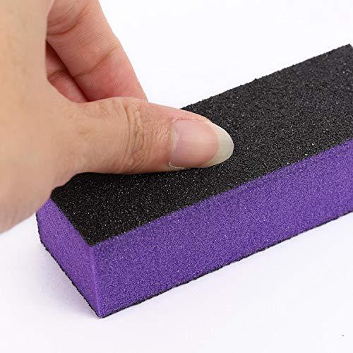 20 Pack Nail Buffer Block Sanding Buffing Nail Files Pedicure Manicure Tool 80/120 Grit(Purple Black)