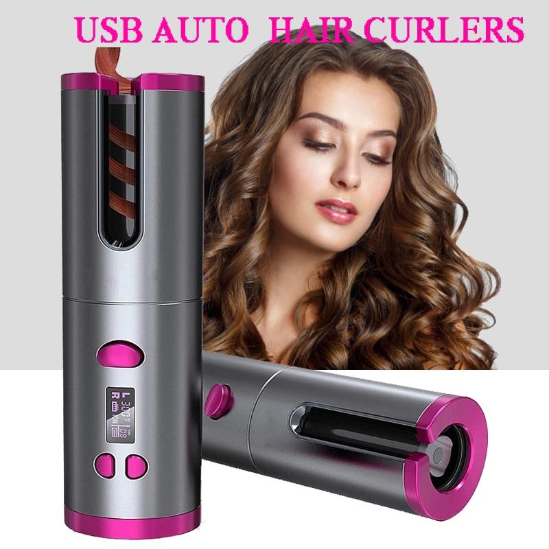 Automatic Hair Curler Auto Ceramic Wireless Curling Iron Hair Waver Tongs Beach Waves Iron Curling Wand Air Curler USB Cordless|Curling Irons