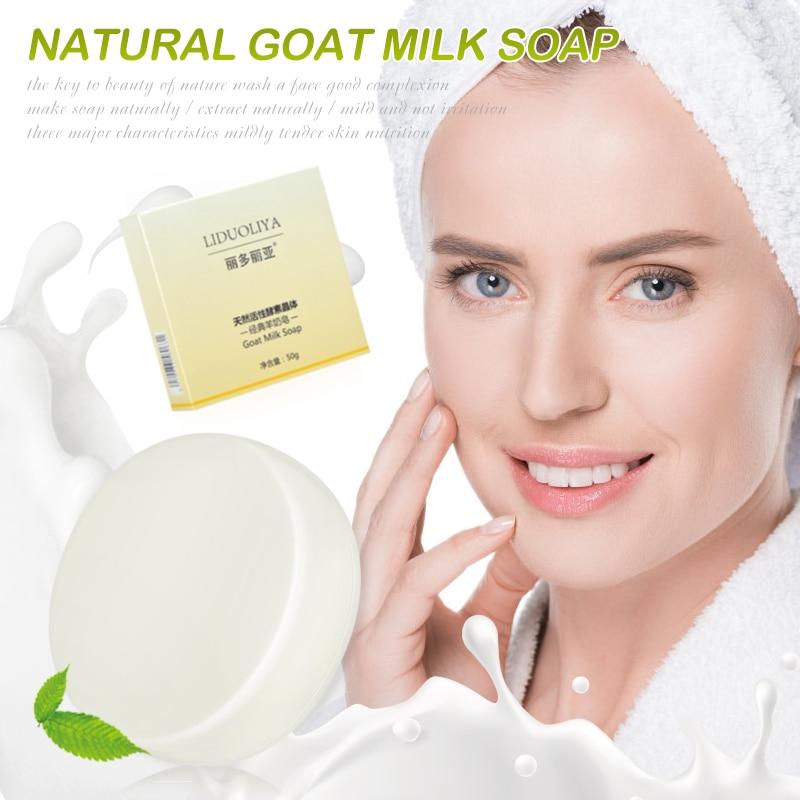 Goat's Milk Handmade Soap Removal Acne Blackhead Smooth Skin Tightening Pores Deep Cleaning Whitening Moisturizing Soap TSLM2|Soap