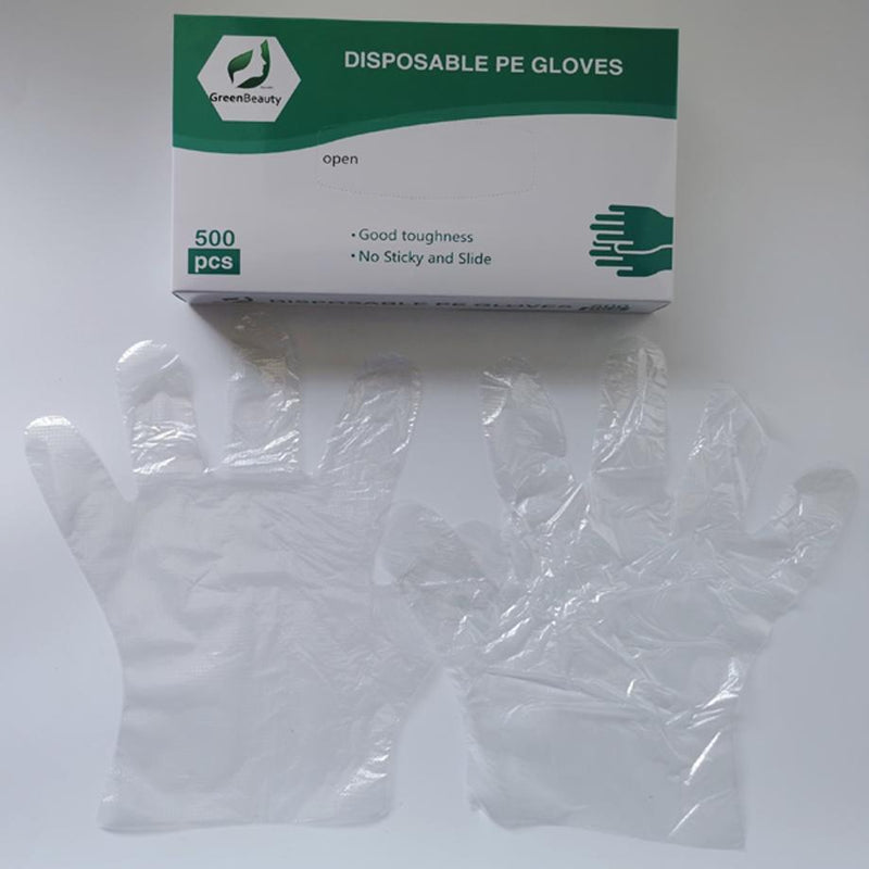 Green Beauty  Plastic Disposable Gloves - Box  / 500 pcs