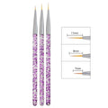 3pcs/set Nail Art Liner Painting Pen 3D Tips DIY Acrylic UV Gel Brushes Drawing Flower Line Grid French Design Manicure Tools|Nail Brushes