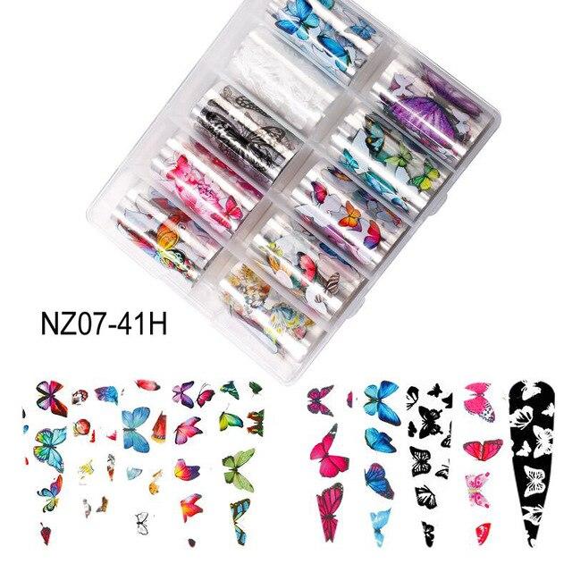 10 colors 1 box Angels translucent Designs patterns nail transfer foils decals In a box Nail Self Adhesive Foil Sticker** Angel|Stickers & Decals