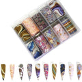 10 colors 1 box Angels translucent Designs patterns nail transfer foils decals In a box Nail Self Adhesive Foil Sticker** Angel|Stickers & Decals