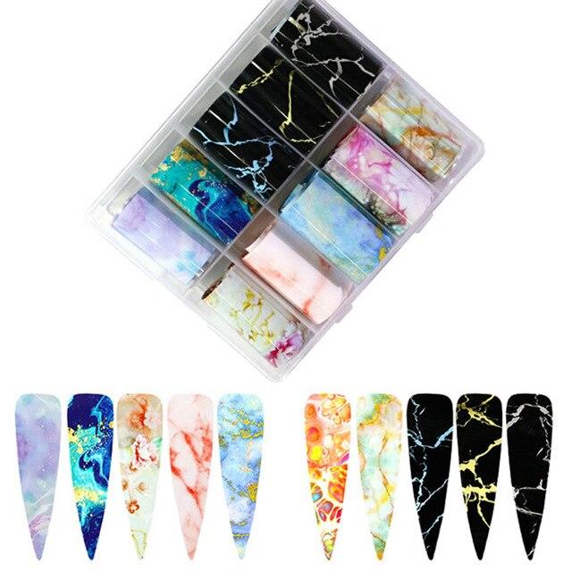 10 colors 1 box Angels translucent Designs patterns nail transfer foils decals In a box Nail Self Adhesive Foil Sticker** Angel|Stickers & Decals