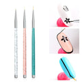 3pcs/set Nail Art Liner Painting Pen 3D Tips DIY Acrylic UV Gel Brushes Drawing Flower Line Grid French Design Manicure Tools|Nail Brushes