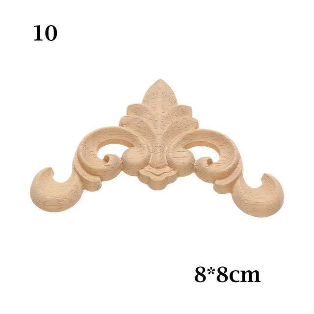 1PC Multi styles Rubber Natural Floral Wood Carved Corner Appliques Frame Wall Door Decoration Unique Furniture Parts Crafts|Statues & Sculptures