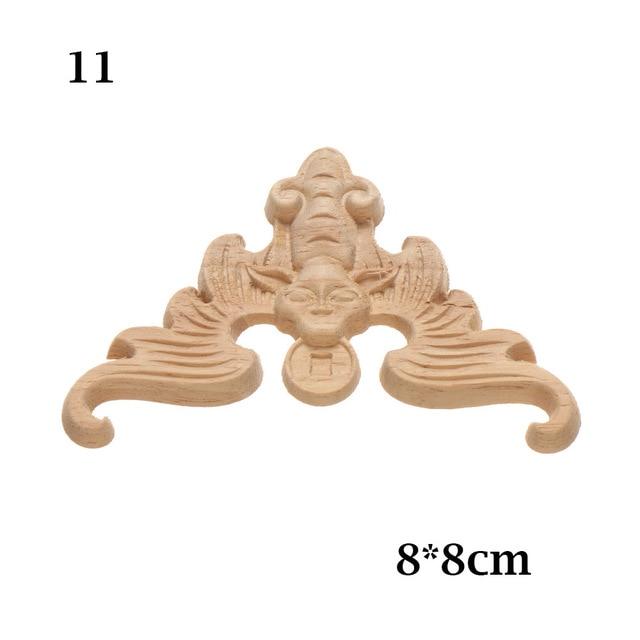 1PC Multi styles Rubber Natural Floral Wood Carved Corner Appliques Frame Wall Door Decoration Unique Furniture Parts Crafts|Statues & Sculptures