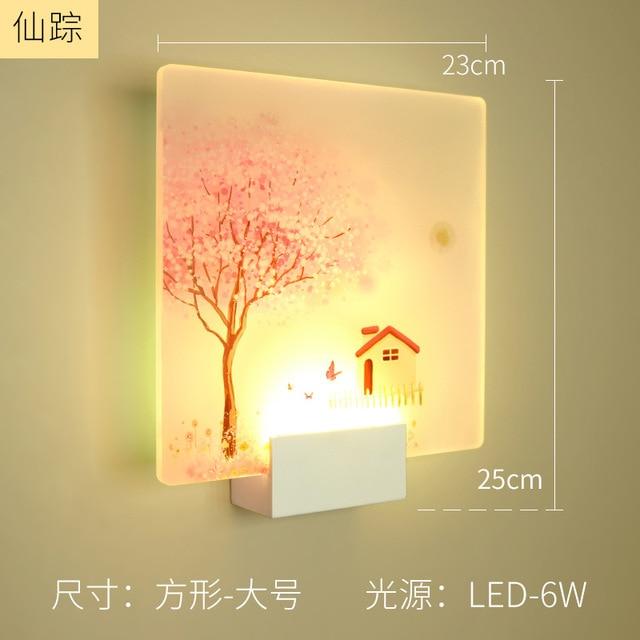 Remote Control Modern Wall Lamp Romantic Wall Picture For Living Room Bedroom Bedside Lighting LED Round Square Wall Lamp Lights|LED Indoor Wall Lamps