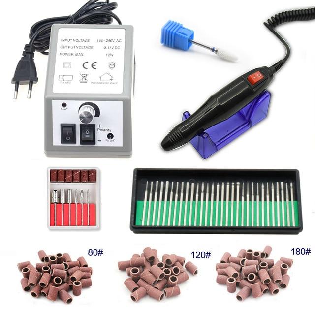 32W 35000RPM Electric Nail Drill manicure Machine File New Version of Copper Handle Nail Tool Kit Electric Nail File with Cutter|Electric Manicure Drills