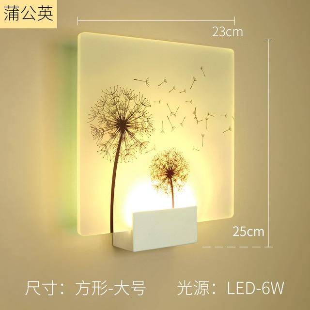 Remote Control Modern Wall Lamp Romantic Wall Picture For Living Room Bedroom Bedside Lighting LED Round Square Wall Lamp Lights|LED Indoor Wall Lamps