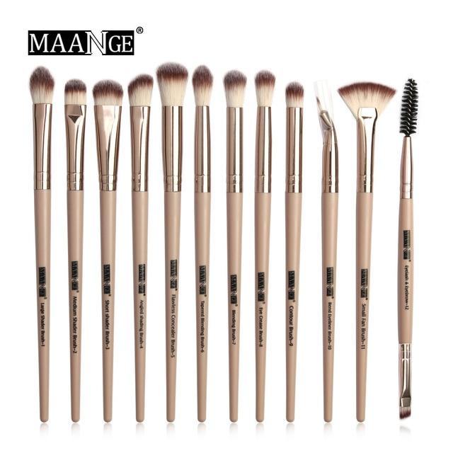 MAANGE Pro 3/5/12 pcs/lot Makeup Brushes Set Eye Shadow Blending Eyeliner Eyelash Eyebrow Brushes For Makeup New|Eye Shadow Applicator