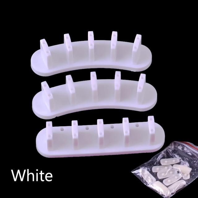 4Color 50pcs False Nail Tips Fake Nail Art Polish Color Card Acrylic Practice Chart Palette Buckle Ring Practice Display Tools