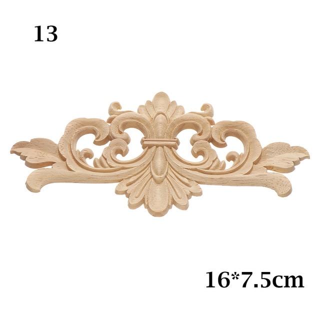 1PC Multi styles Rubber Natural Floral Wood Carved Corner Appliques Frame Wall Door Decoration Unique Furniture Parts Crafts|Statues & Sculptures