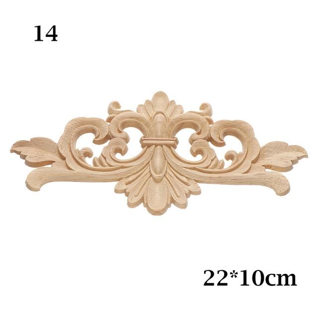 1PC Multi styles Rubber Natural Floral Wood Carved Corner Appliques Frame Wall Door Decoration Unique Furniture Parts Crafts|Statues & Sculptures