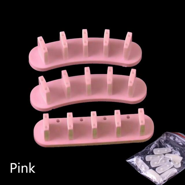 4Color 50pcs False Nail Tips Fake Nail Art Polish Color Card Acrylic Practice Chart Palette Buckle Ring Practice Display Tools